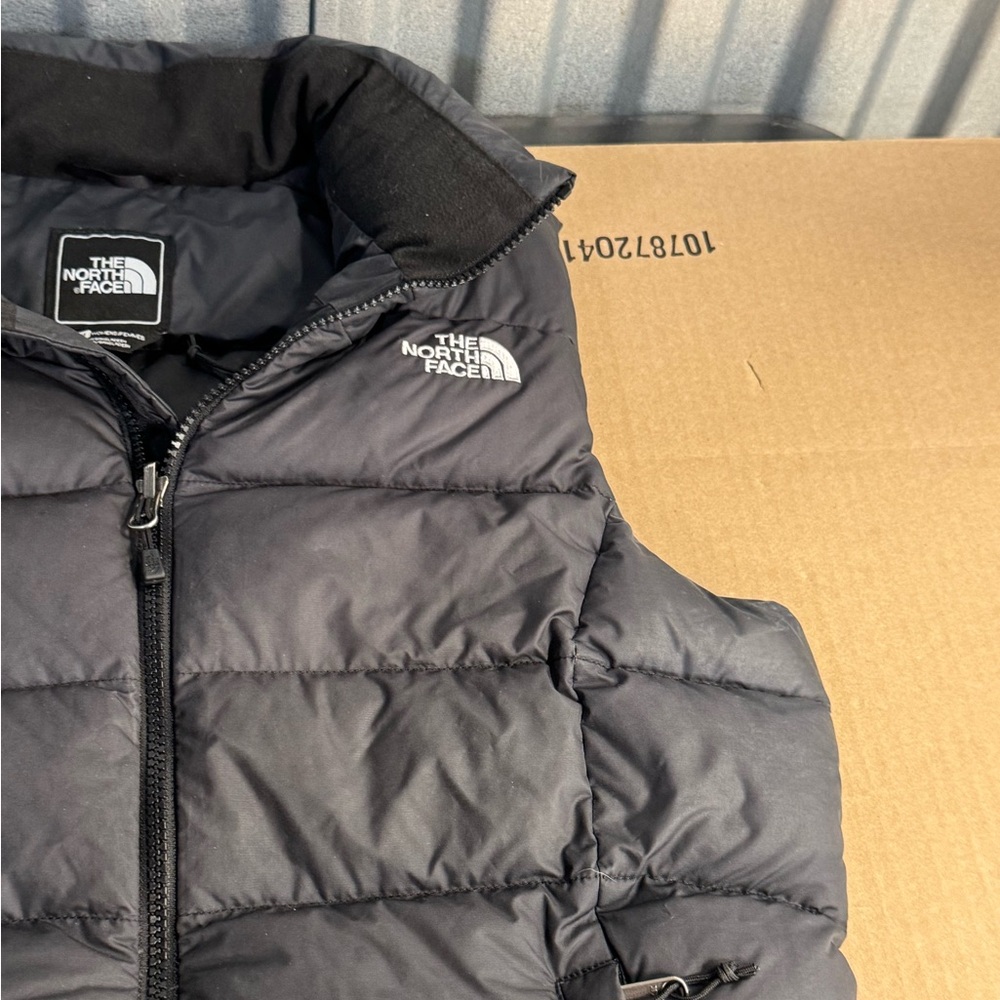 The North Face Puffer Vest Jacket Womens Large Black Nuptse 700 Goose Down Fill - Picture 4 of 9